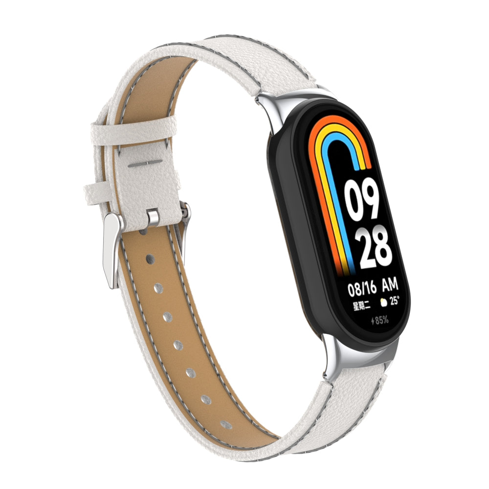 For Xiaomi Smart Band 8 Genuine Cow Leather Watch Band Litchi Texture Watch Strap with Connector For Xiaomi Smart Band 8 Genuine Cow Leather Watch Band Litchi Texture Watch Strap with Connector